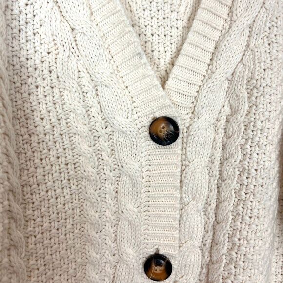 Taylor Swift Sweater M/L Large Cream Red Folklore-Era Cardigan Cable Knit Star - Picture 10 of 12